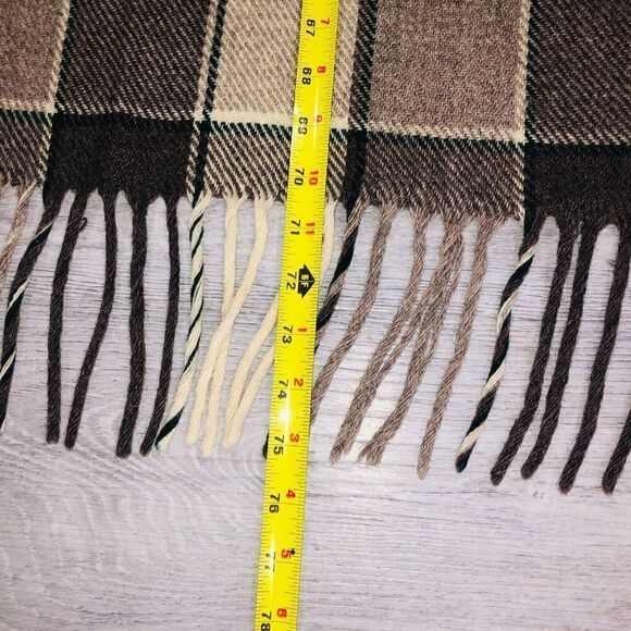 Vintage Pendleton Throw Wool Blanket Plaid With Fringes Brown  70"  X  53" - Picture 7 of 9